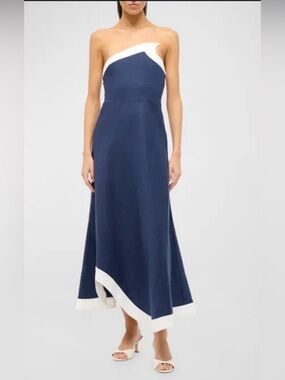 strapless open back dress Boa Linen Dress - Pastel Clouds